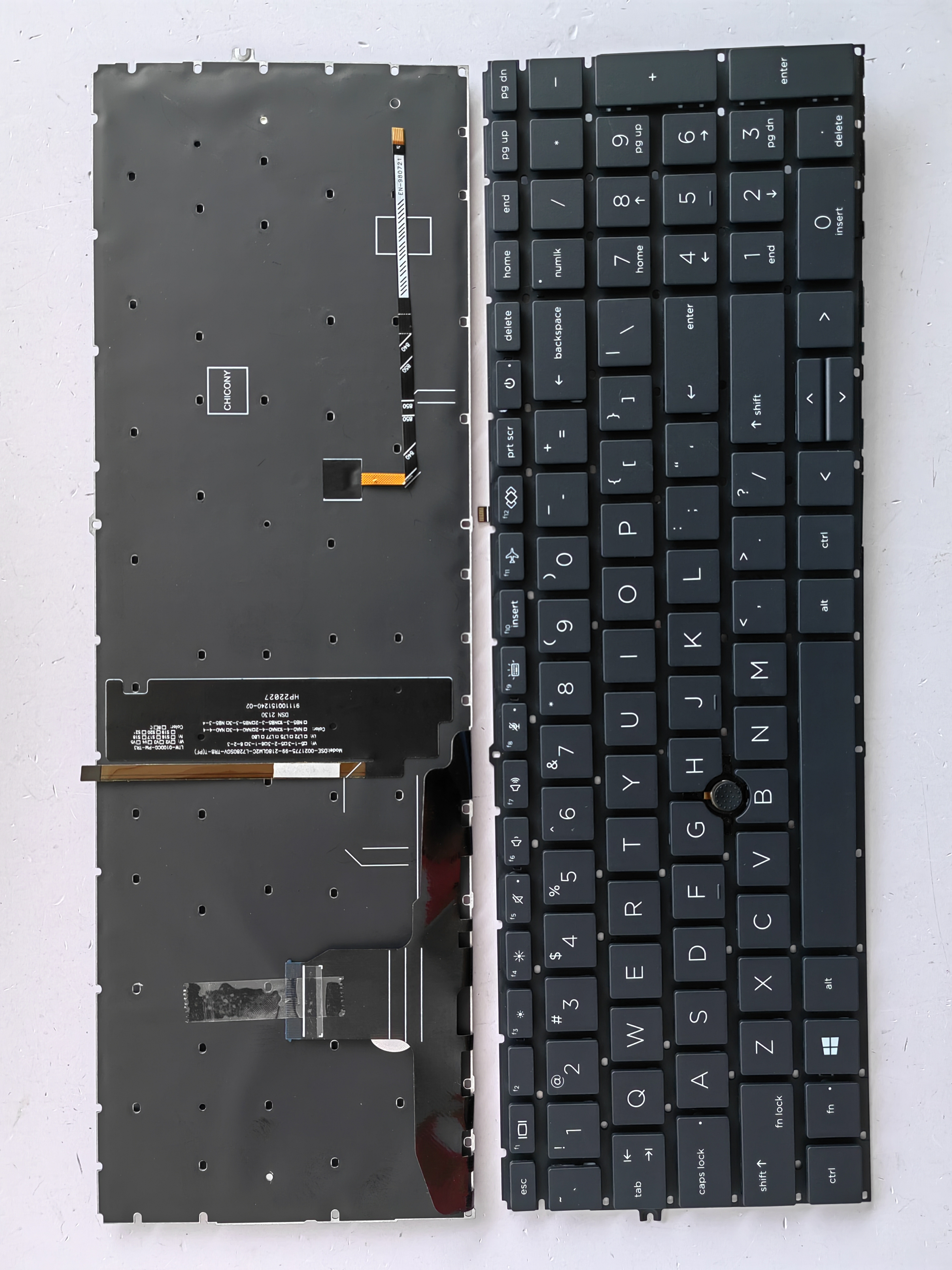 Picture of New Replacement Laptop Keyboard For HP 850G7/850G8/855G7/855G8/755G7/755G8 BLACK With Point Backlit (OEM) US Layout